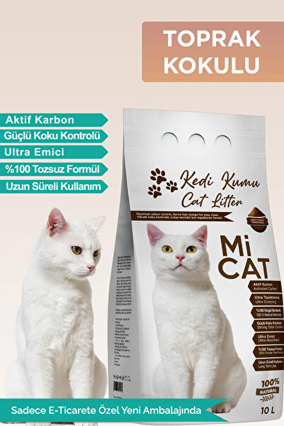 Mİ CAT 10 Litre Toprak Kokulu Kedi Kumu Koku Hapseden Aktif Karbonlu Süper To...