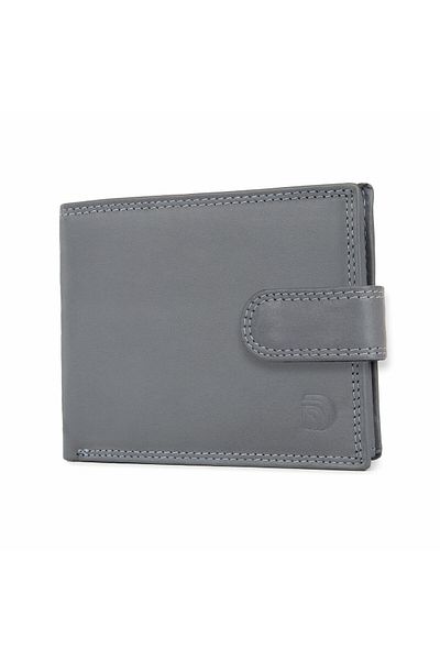 delis Men's Wallet, Iacov Pt1176, Genuine Leather, Gray
