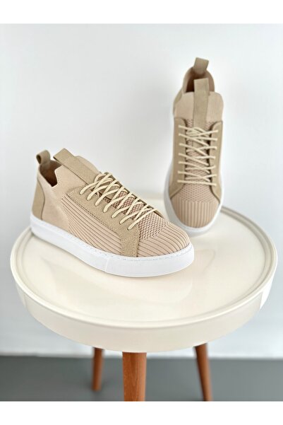 tiggirmoda Μπεζ Πλεκτά Casual Ανδρικά Παπούτσια