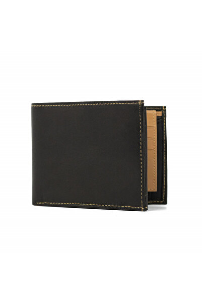 delis Men's Wallet Matias Pt994, Genuine Leather, Black/Brown