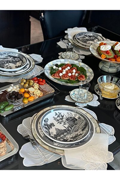 Matis Home Line Şakayık 2'li Beyaz Amerikan Servis