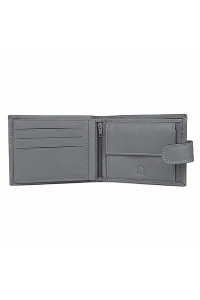 delis Men's Wallet, Dima Pt1180, Genuine Leather, Gray