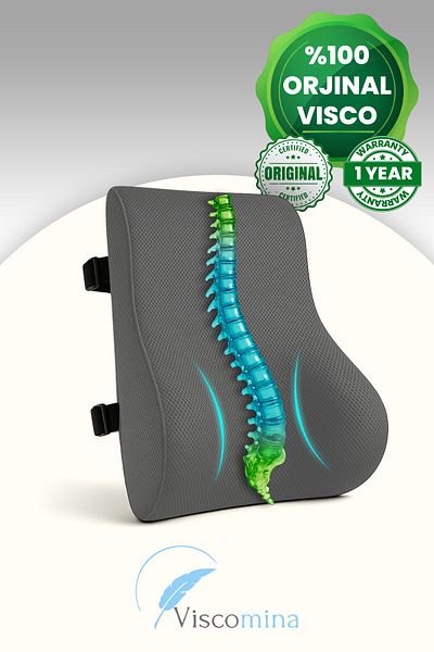 Viscomina Ορθοπεδικό μαξιλάρι στήριξης μέσης Visco Memory Sponge Εργονομικό στήριγμα μέσης για αυτοκίνητο και καρέκλα γραφείου