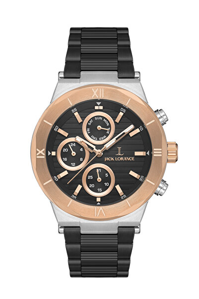 JACK LORANCE Jls0332204 Black & Rose Steel Men's Wristwatch