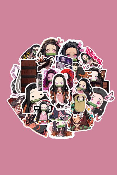 dadi ramba Nezuko Kamado Sticker Pack - Bullet Journal - Agenda - Planner - Notebook - Laptop Label Sticker