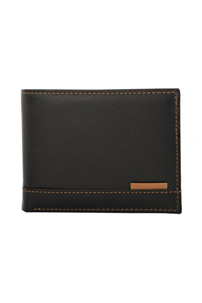 delis Portofel Barbati Alesio Pt1149, Piele Naturala, Negru/maro