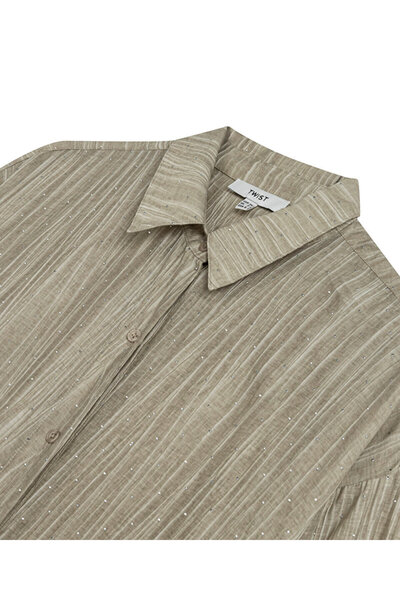 Twist HOTFIX BASKILI DOKULU GÖMLEK