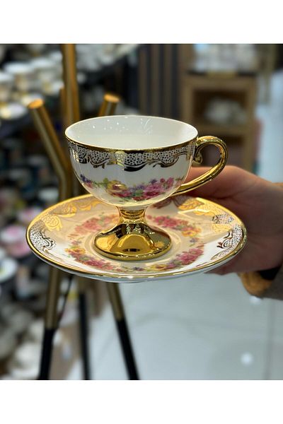 Onedekor Set of 6 Victory Rose Porcelain Coffee Cups