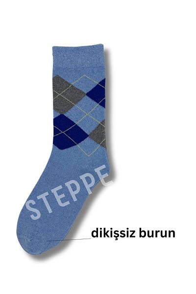 STEPPE BERRY Πολυτελείς κάλτσες Unisex με σχέδιο μπακλαβά 6 συσκευασιών