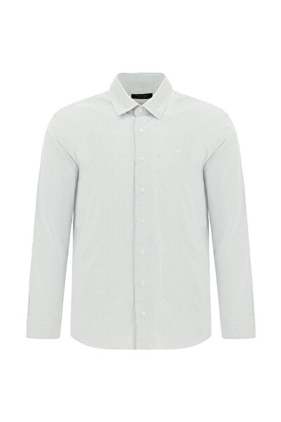 Abdullah Kiğılı Довгий рукав, облягаючий крій, класичний малюнок, бавовняна сорочка