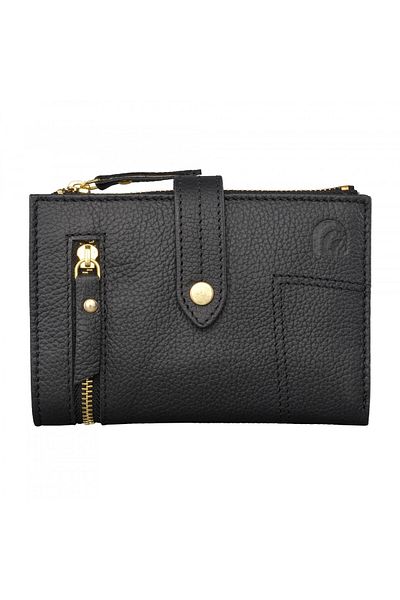 delis Women's Wallet, Leandra Pt1234, Genuine Leather, Black