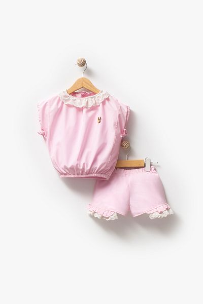 Jikko Baby Ruffle Collar Shorts 2 Piece Set 3609