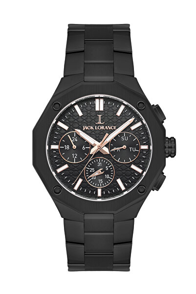JACK LORANCE Jls0409805 Black & Ose Steel Men's Wristwatch