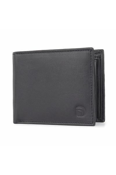 delis Men's Wallet, Narcis Pt1159, Genuine Leather, Black