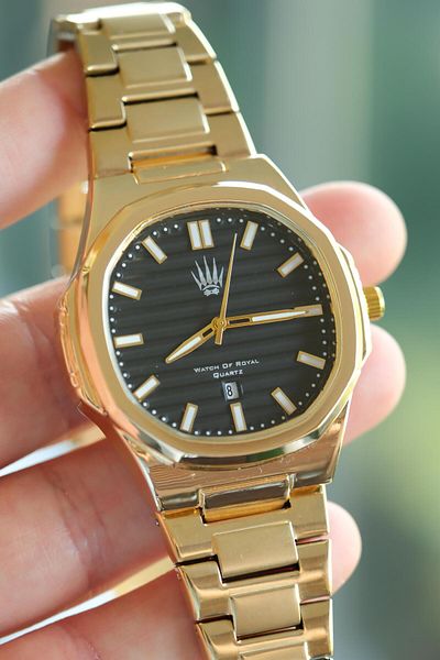 WATCHOFROYAL Novatick Gold Black Wrist Watch