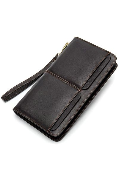 delis Men's wallet, Neron PT1408, genuine leather, Brown
