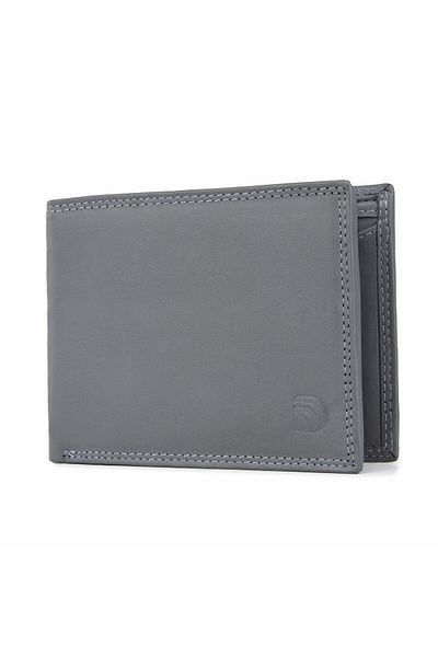 delis Portofel Barbati , Ilias Pt1166, Piele Naturala, Gri