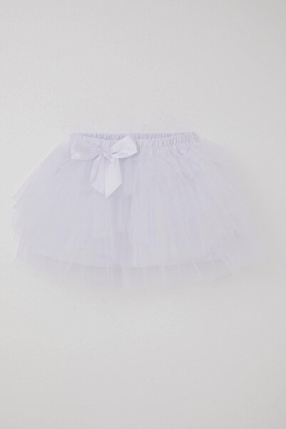 Breeze Girl's Tutu Skirt with Bow 4-8 Years, White