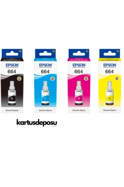 EPSON 664 Mürekkep Seti (Siyah, kırmızı, mavi, sarı)