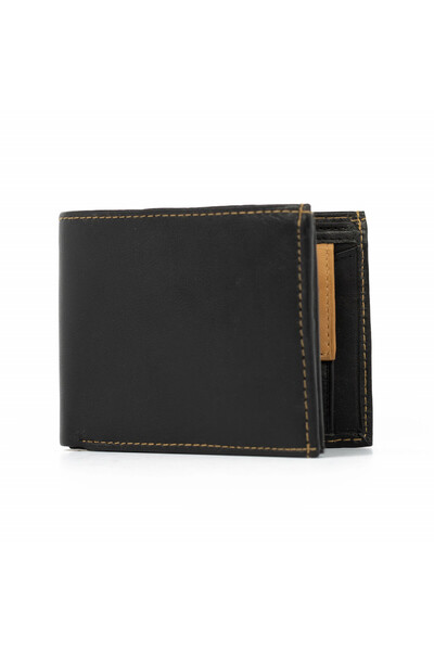 delis Men's Wallet Manuel Pt992, Genuine Leather, Black/Brown