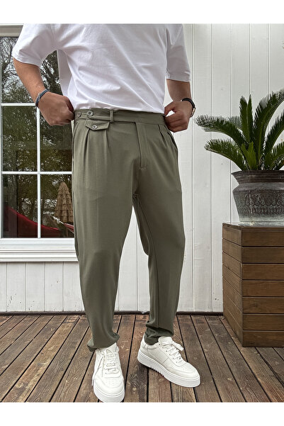 BYBASICMAN Haki Cepli Pileli Kumaş Pantolon KE-1035/1020