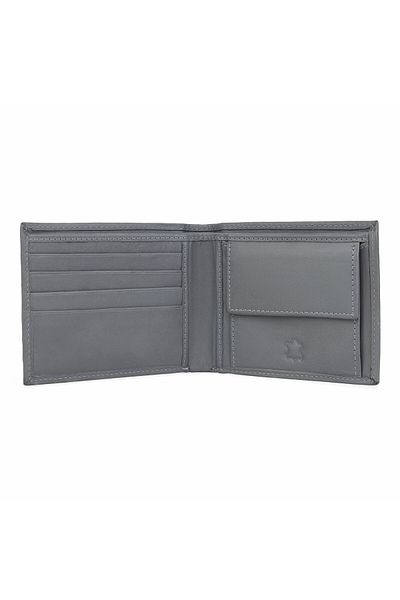 delis Men's Wallet, Narcissus Pt1162, Genuine Leather, Grey