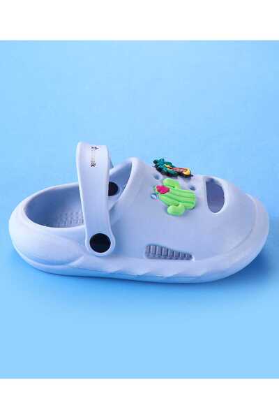 Cute Walk by Babyhug Cute Walk by Babyhug Clogs with Cactus & Palm Trees Charms - Light Blue
