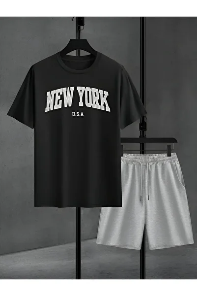 Karatopak New York Usa Printed Oversize Unisex T-Shirt Shorts Set