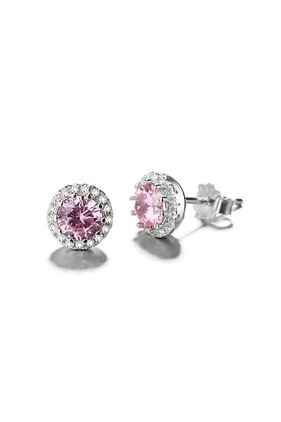 delis Cercei Argint 925, Jw787, Model Zirconiu Roz, Placati Cu Rodiu