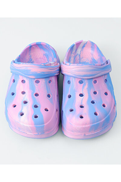 SAPS SAPS Marble Pattern Back Strap Closure Clogs - Purple