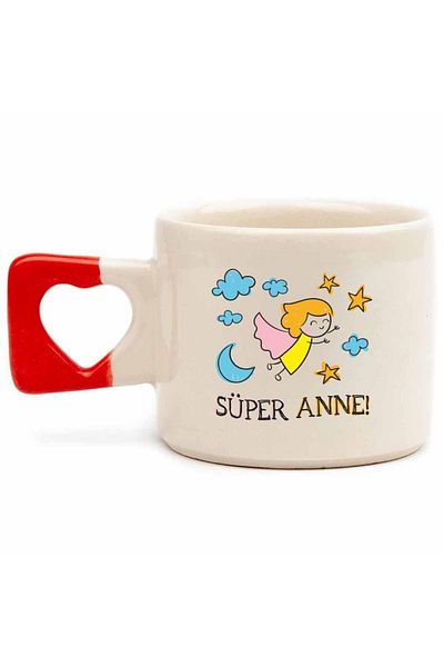 PALTO TASARIM Super Mom!Heart Handle Gift Cup - Ceramic