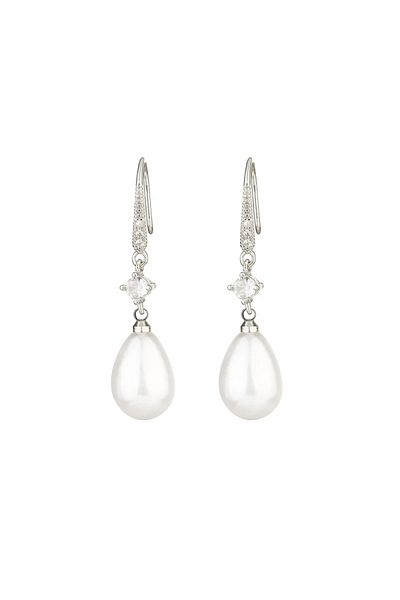 delis Cercei Argint 925, Jw1113, Model Elegant Cu Perla, Placati Cu Rodiu