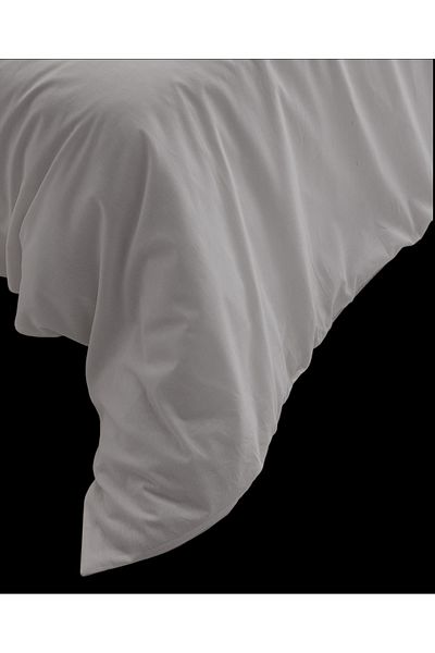 Madame Coco Manon Double 100% Cotton Ranforce Plain Duvet Cover - Gray