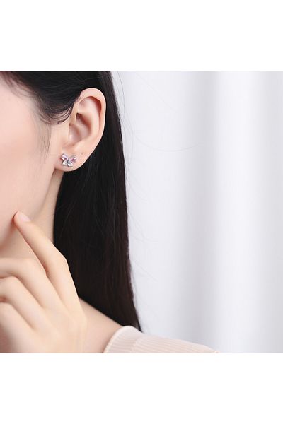 delis Cercei Argint 925, Jw862, Model Fluture, Placati Cu Rodiu
