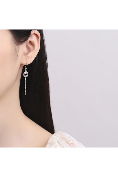 delis Cercei Lungi Argint 925, Jw709, Model Elegant, Placati Cu Rodiu