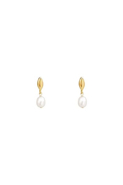 delis Cercei Argint 925, Jw1107, Model Elegant Cu Perla, Placati Cu Aur