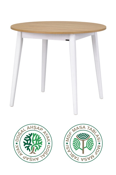 VİLİNZE Avanos Yuvarlak Sabit Mdf Mutfak Masası - Q90 Cm