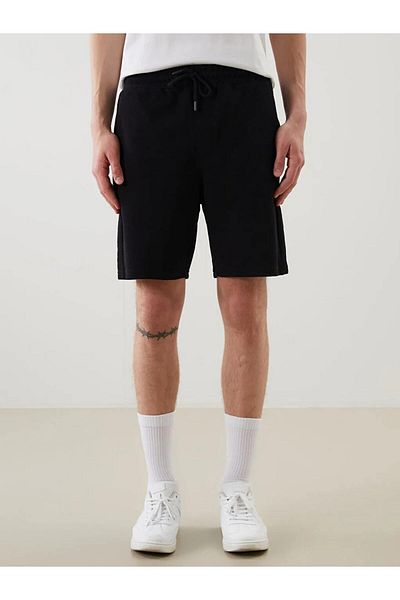 LC Waikiki Ανδρικό σορτς XSIDE Black Standard Mold Pique