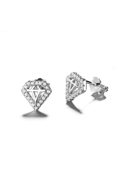 delis Cercei Argint 925, Jw771, Model Diamant, Placati Cu Rodiu
