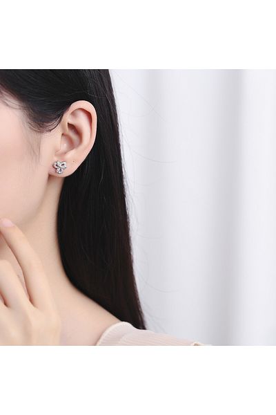 delis Cercei Argint 925, Jw774, Model Floare, Placati Cu Rodiu