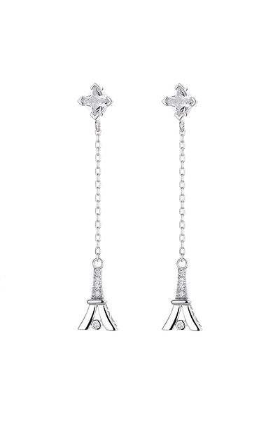 delis Cercei Lungi Argint 925, Jw846, Model Paris, Placati Cu Rodiu