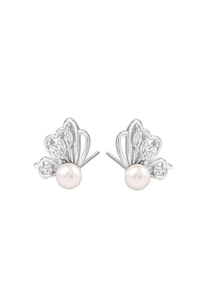 delis Cercei Argint 925, Jw1104, Model Fluture, Placati Cu Rodiu