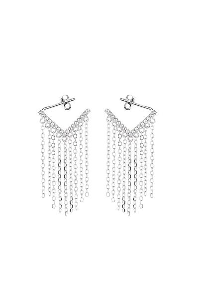delis Long Earrings 925 Silver, Jw857, Elegant Model, Rhodium Plated