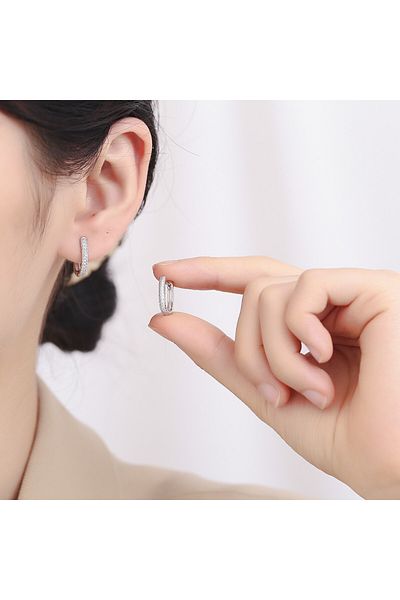 delis Cercei Argint 925, Jw850, Model Elegant, Placati Cu Rodiu