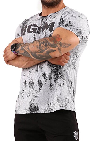 BGSM Tricou sport din bumbac pentru bărbați, cu croială atletică, BGSM 2910