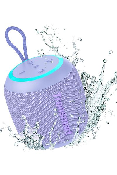 Tronsmart T7 Mini Compact Portable Bluetooth Speaker With Lights, Stereo Sound, Bluetooth 5.3-violet