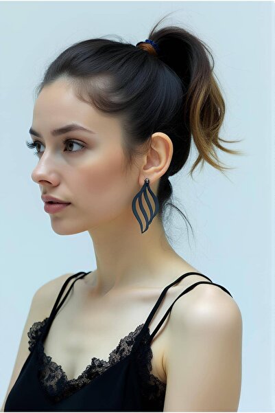 Angels Passion Black Sea Shell Earrings, Stylish Laser Cut Earrings - Apbj006