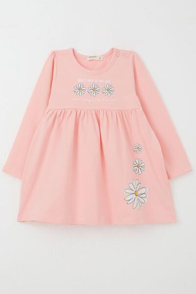Breeze Φόρεμα για κορίτσια με μακριά μανίκια Daisy με τύπωμα 2-6 ετών, ροζ