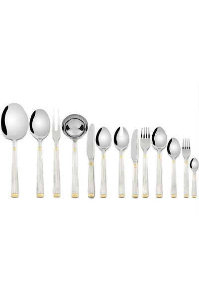 Mikasa Moor Gustoso Gold 90 Piece Fork Spoon Knife Set P050. 373016