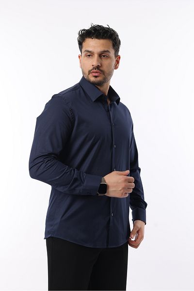 İDS COLLECTİON Extra Lycra Modern Slim Fit Satin Fabric Long Sleeve Men's Shirt